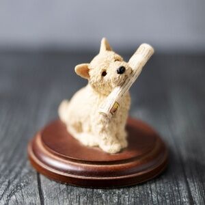 Sherratt Simpson Westie West Highland white terrier dog newspaper figurine wood
